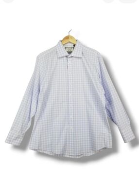 Thomas‎ Pink The Sterling Button Up Dress Shirt 17-35 Blue Pink White Plaid